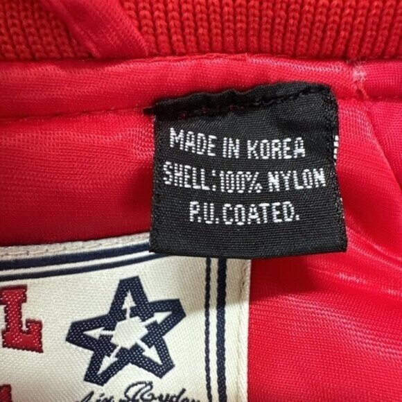 Vintage Atlanta‎ Varsity Jacket Mens XL Thick Padded Nylon Hip Hop Embroidered - Picture 9 of 15